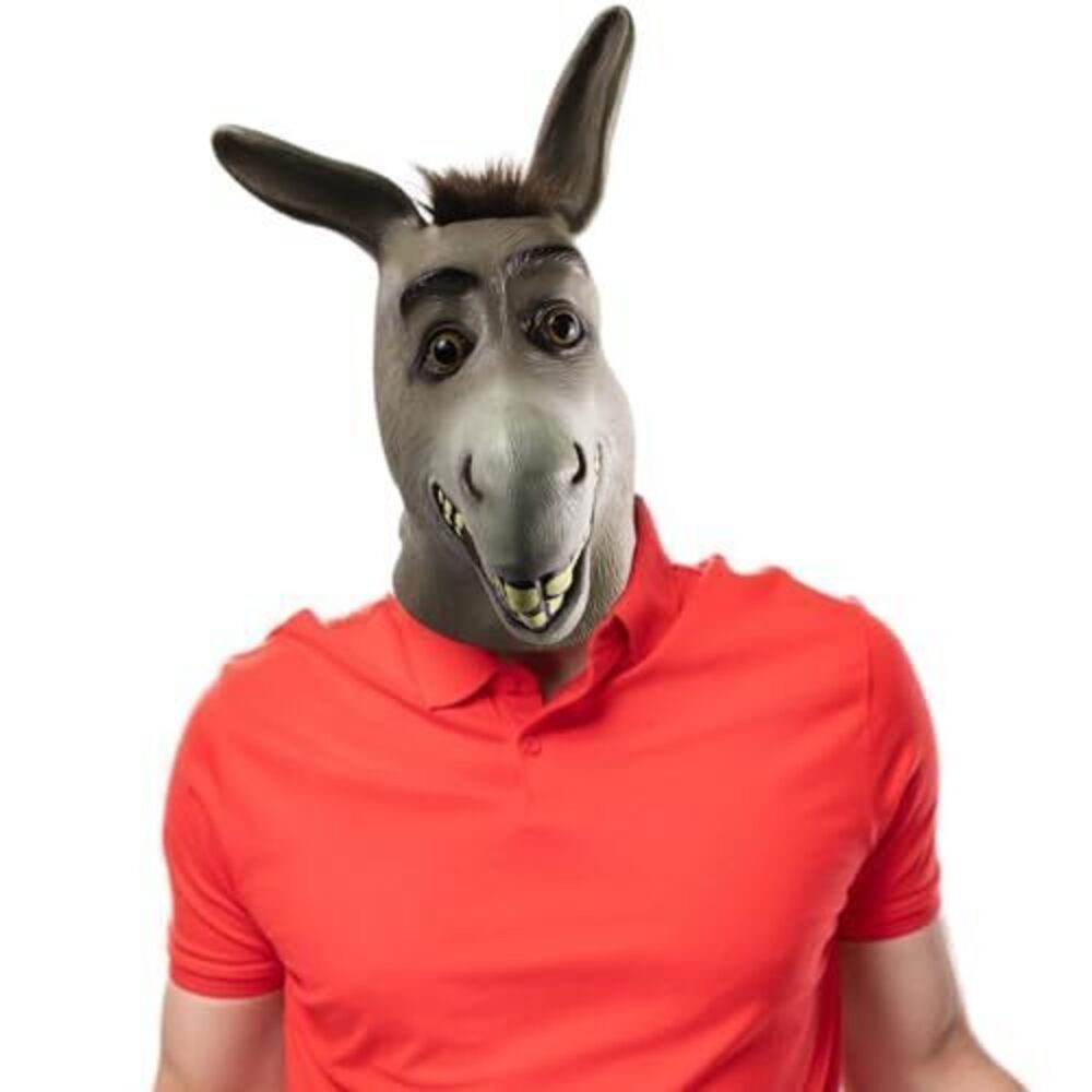 5111 Halloween Funny Donkey Head Mask,Latex Animal Cosplay Costume Mask